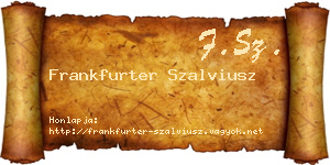 Frankfurter Szalviusz névjegykártya